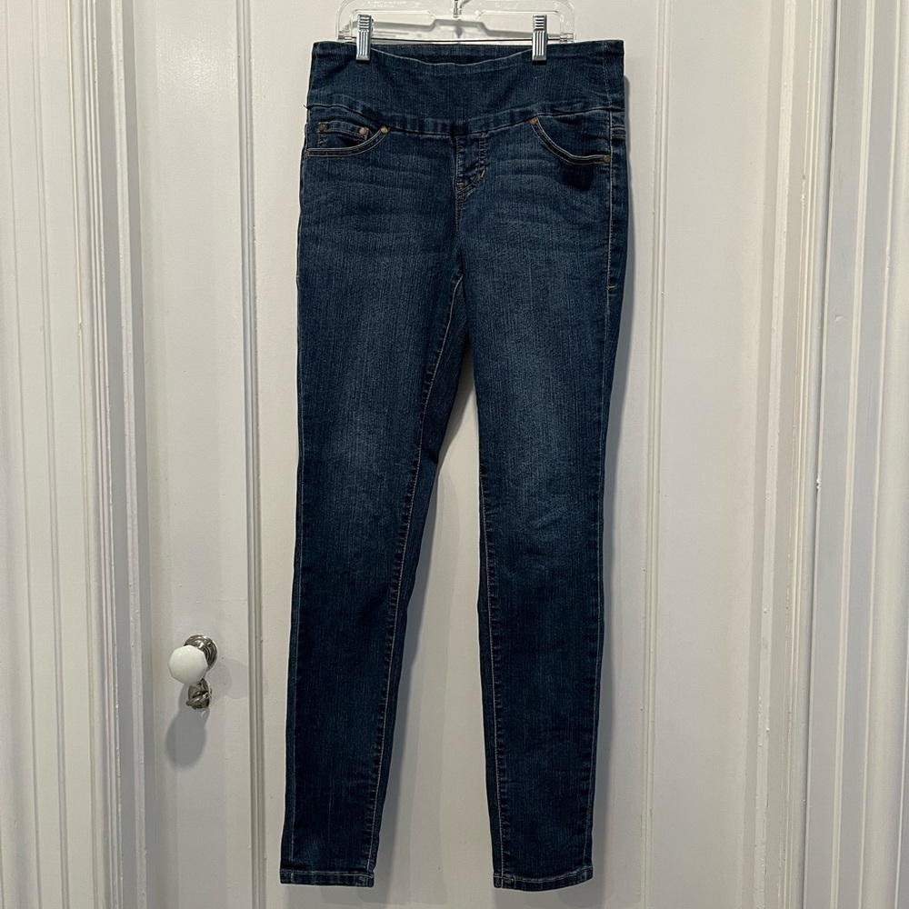 Women’s Jag Jeans pull-on high rise skinny leg stretch blue jeans, size 4